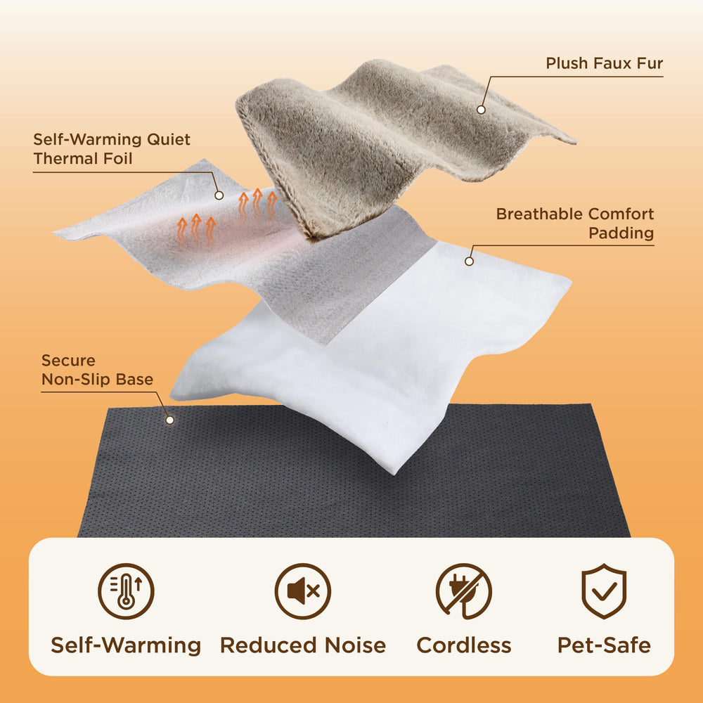 Bedsure self-warming pet pad anti-slip bottom for secure placement