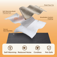 Bedsure self-warming pet pad anti-slip bottom for secure placement