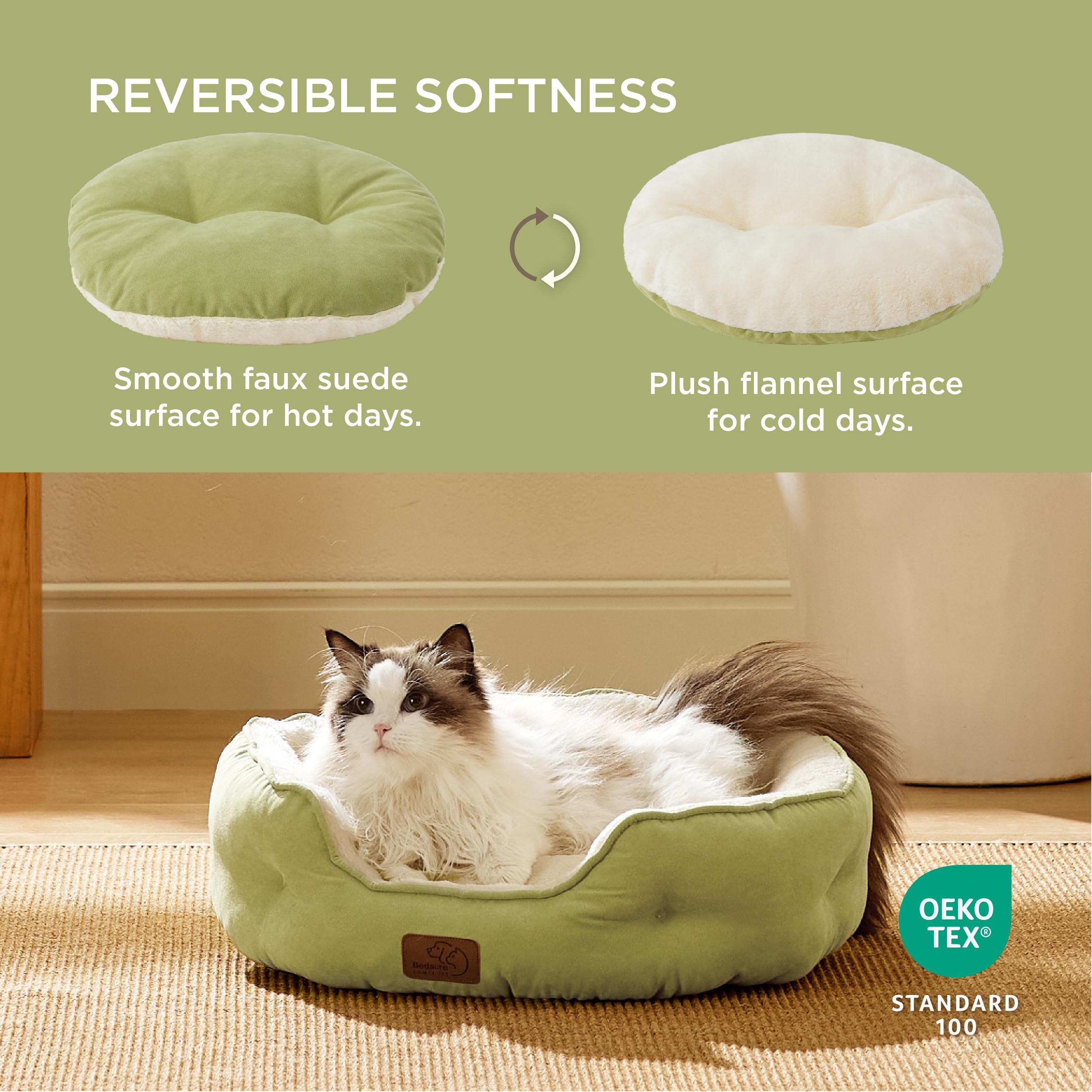 Bedsure pet bed showing slip-resistant bottom on floor