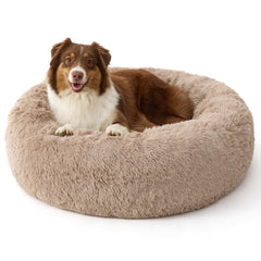 Bedsure SupportMax donut dog bed 36in provides cozy security for large dogs.