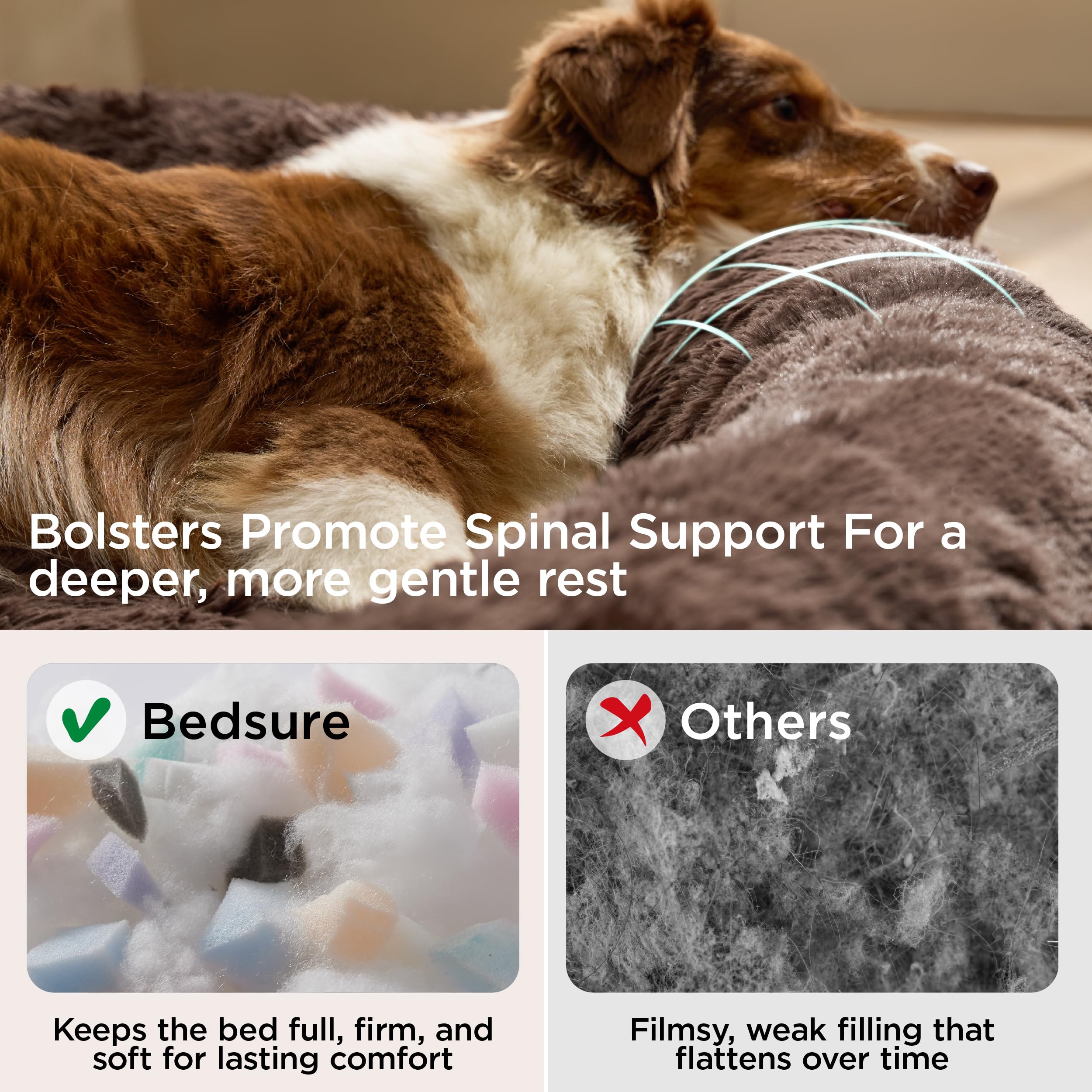 Bedsure SupportMax washable cover detail demonstrating easy care and quick cleanup.