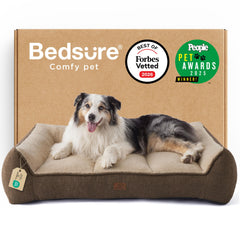 Bedsure SupportMax XL front view with orthopedic design and plush sherpa warmth.