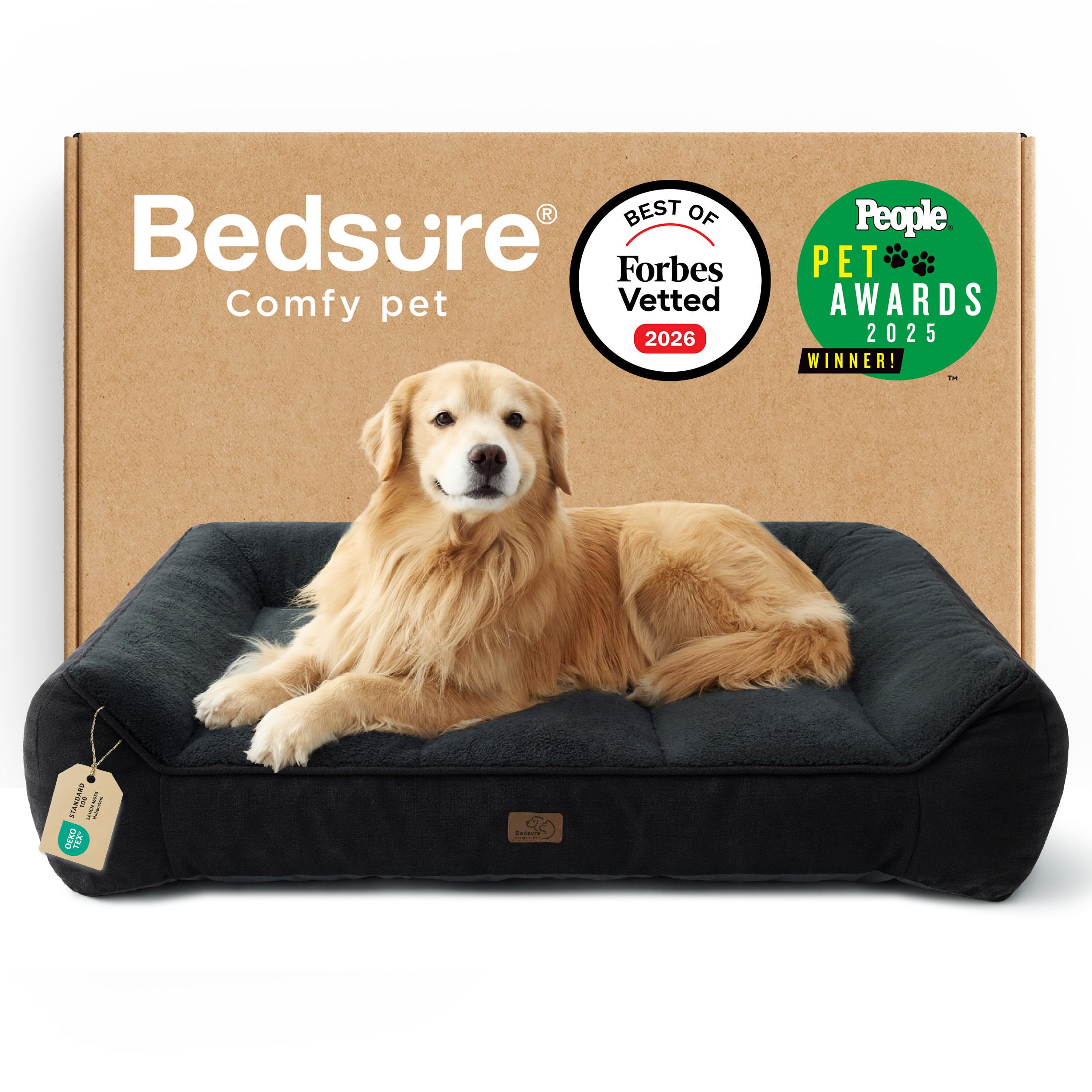 Bedsure SupportMax XL Plus orthopedic dog bed, 48-inch, offering enhanced joint support for large dogs.