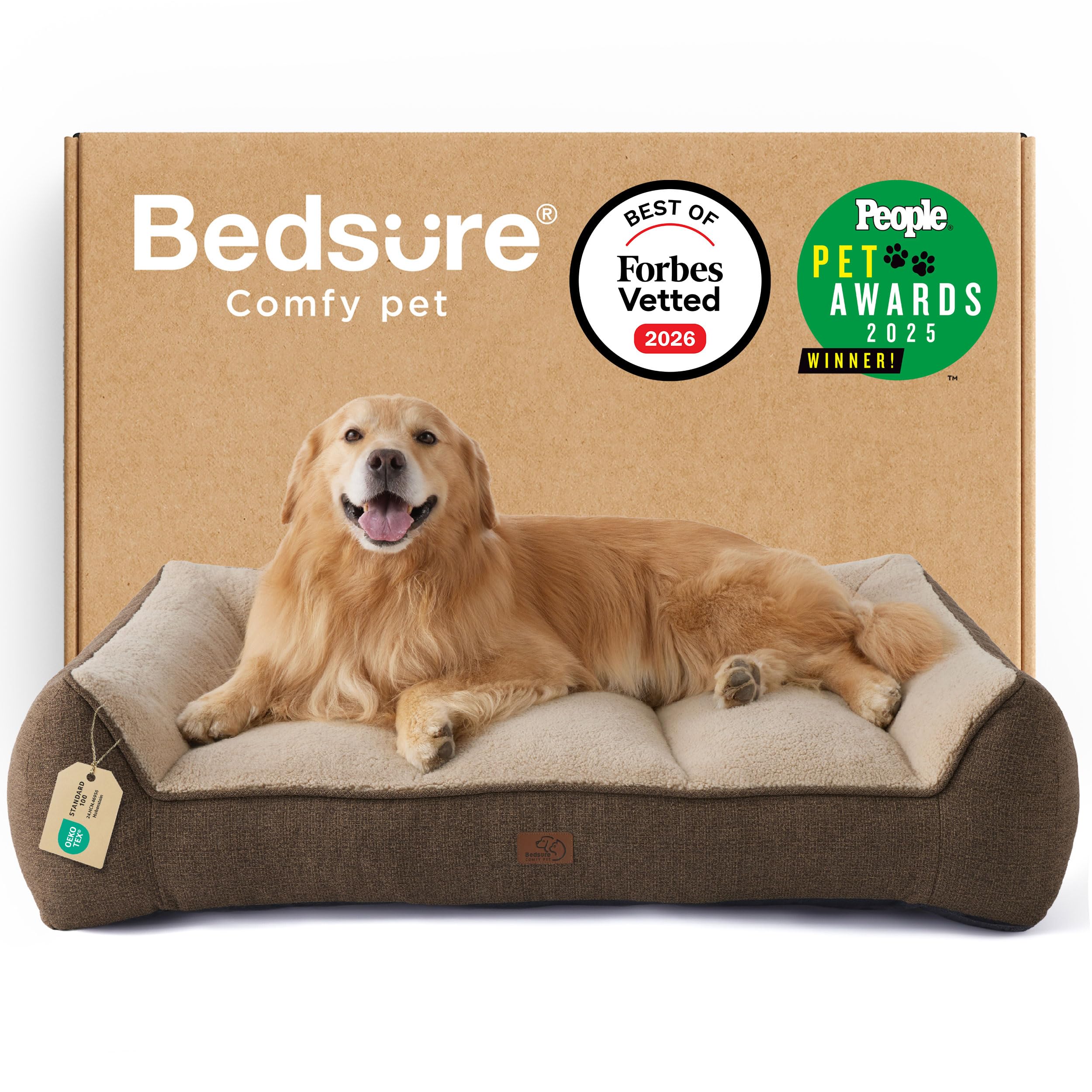 Bedsure SupportMax XL Plus bed cover with waterproof protection for dogs.