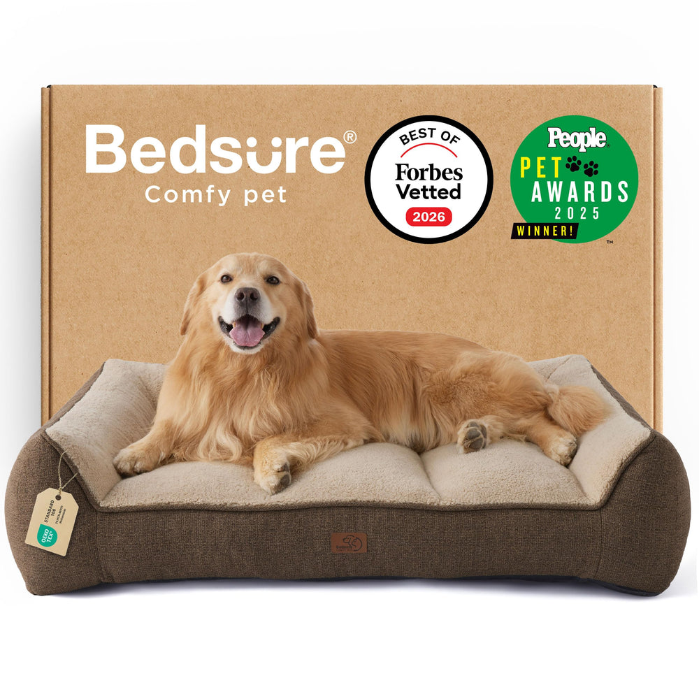 Bedsure SupportMax XL Plus bed cover with waterproof protection for dogs.