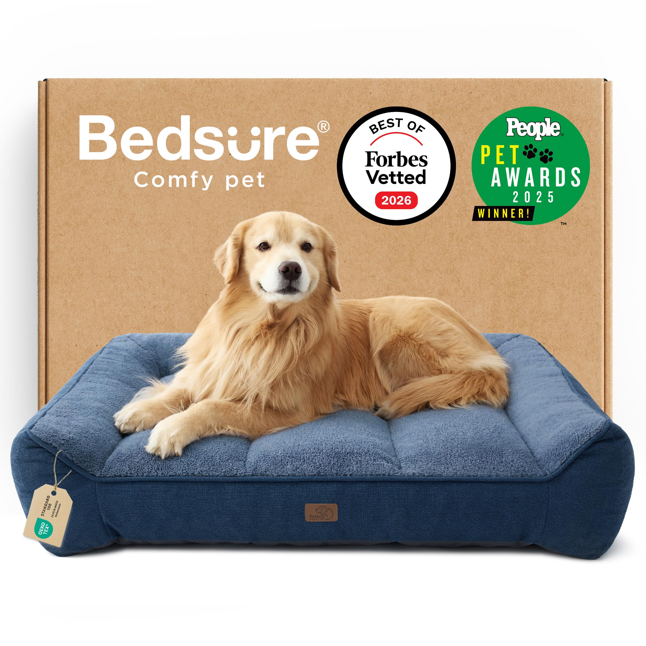 Bedsure SupportMax XL Plus orthopedic dog bed front view showing thick joint support.
