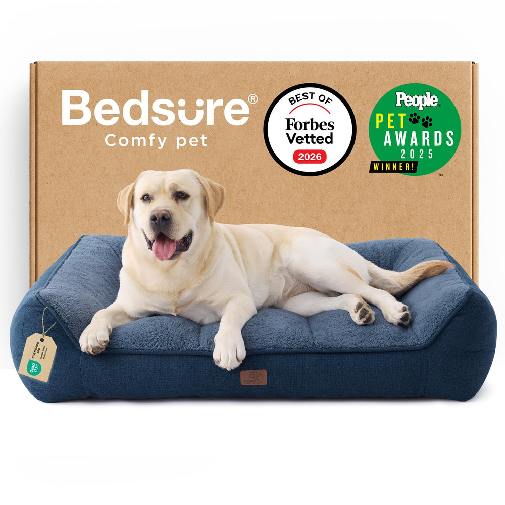 Bedsure SupportMax XL Pro orthopedic bed with plush cover for luxurious naps.