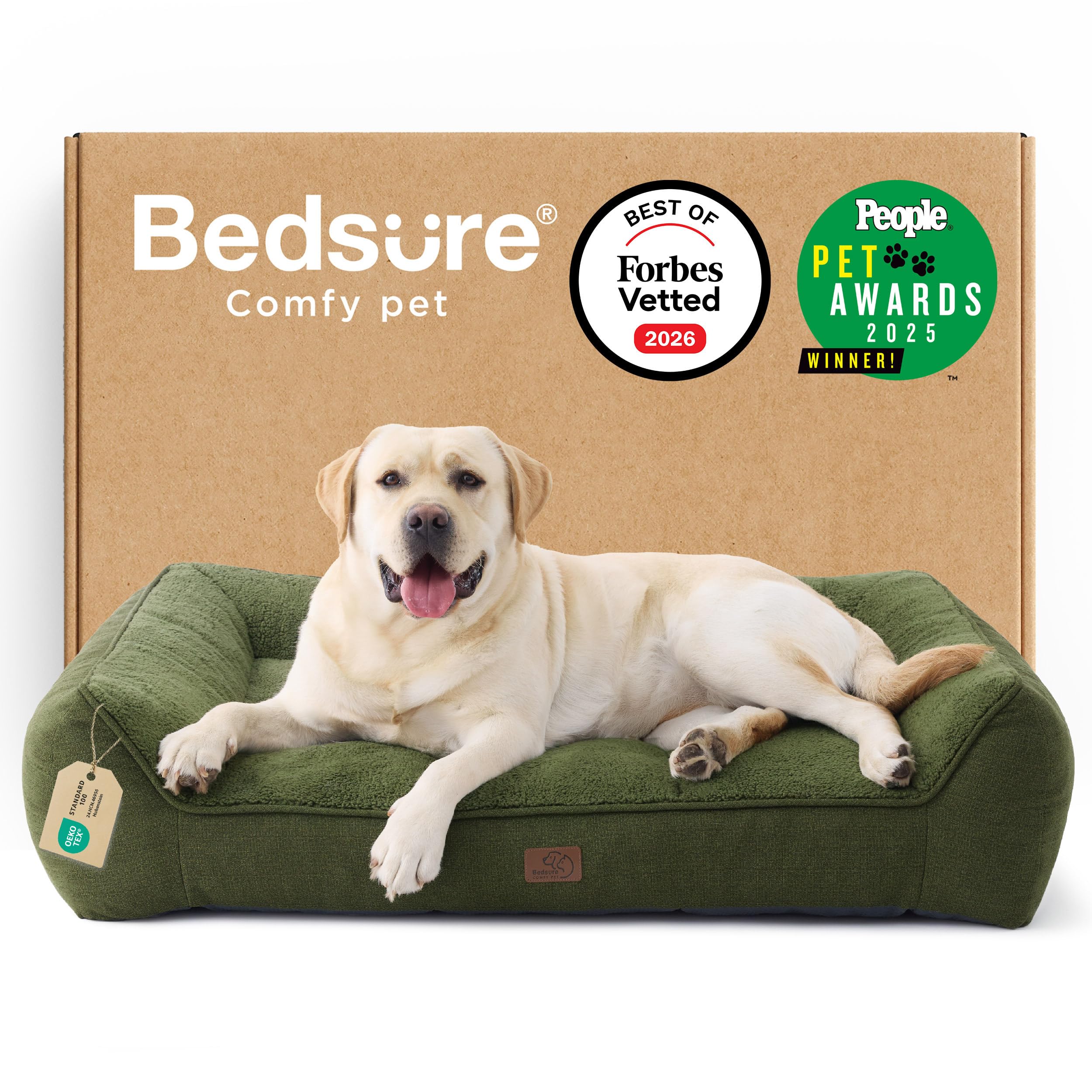 Bedsure SupportMax XL Pro orthopedic dog bed with a plush cover for joint-friendly support.