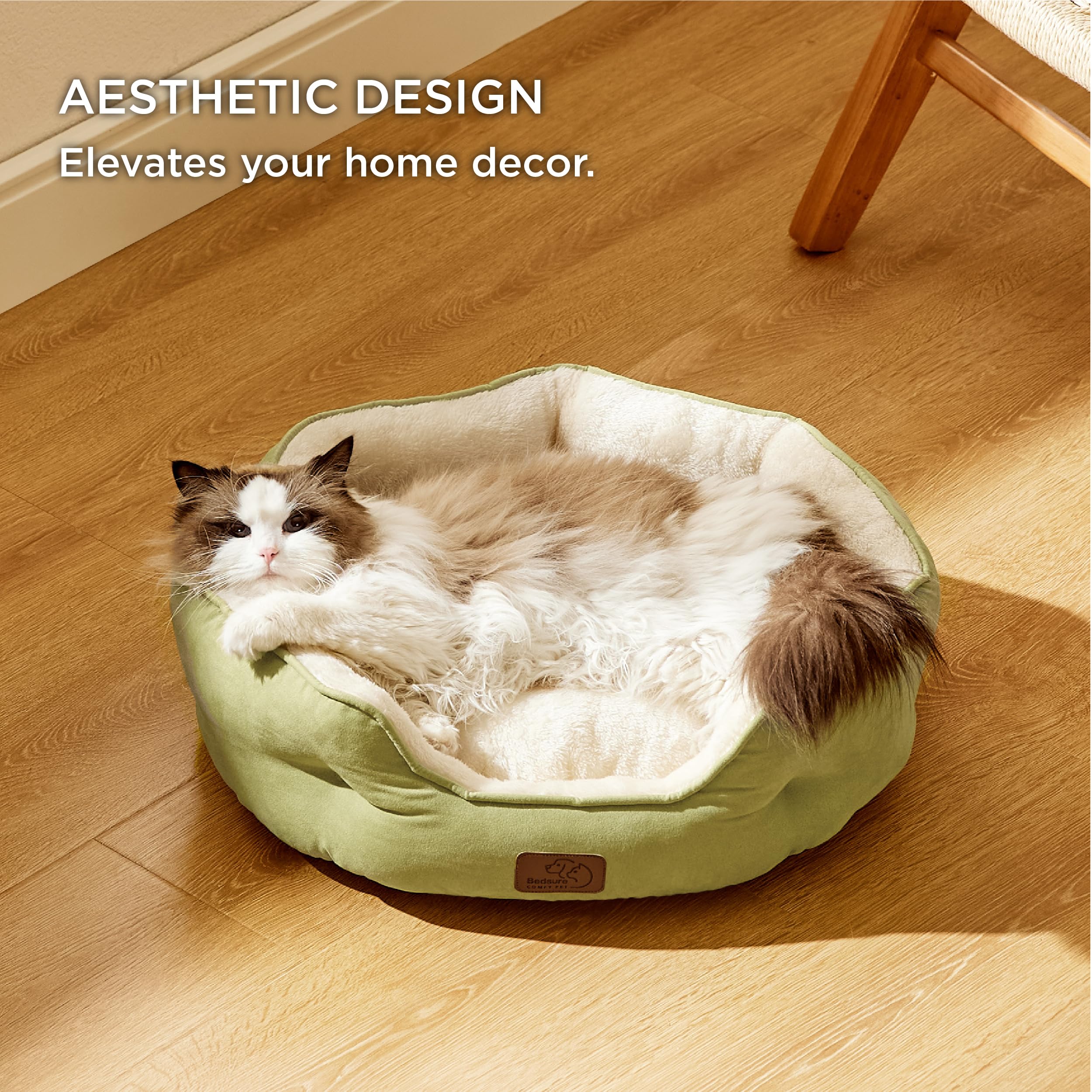 Bedsure twenty-inch round bed sized for puppies and kittens
