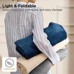 Bedsure soft velvet cover offers a cozy feel and protection.