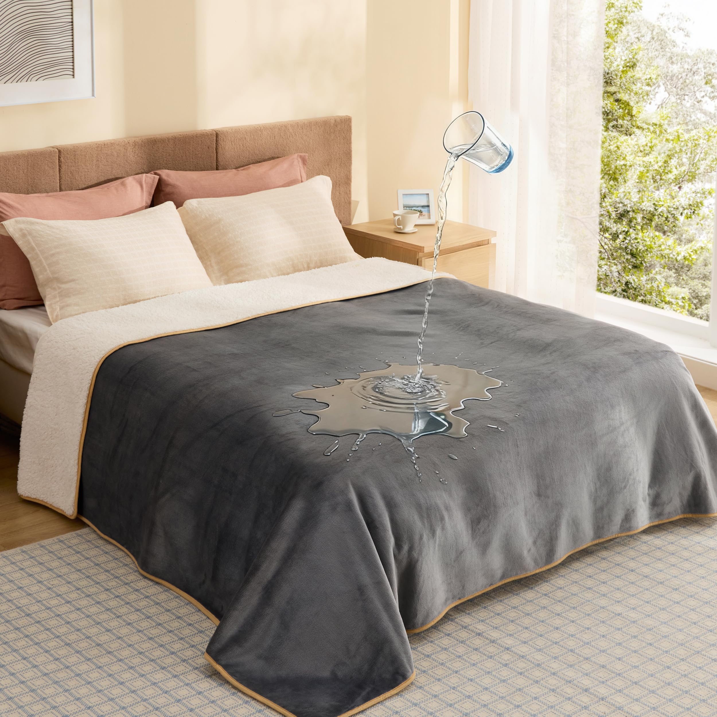 Bedsure waterproof blanket bed king size coverage protects your bed from spills and accidents.