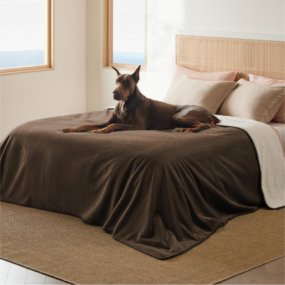 Bedsure waterproof blanket for bed with Sherpa side for extra warmth and comfort.
