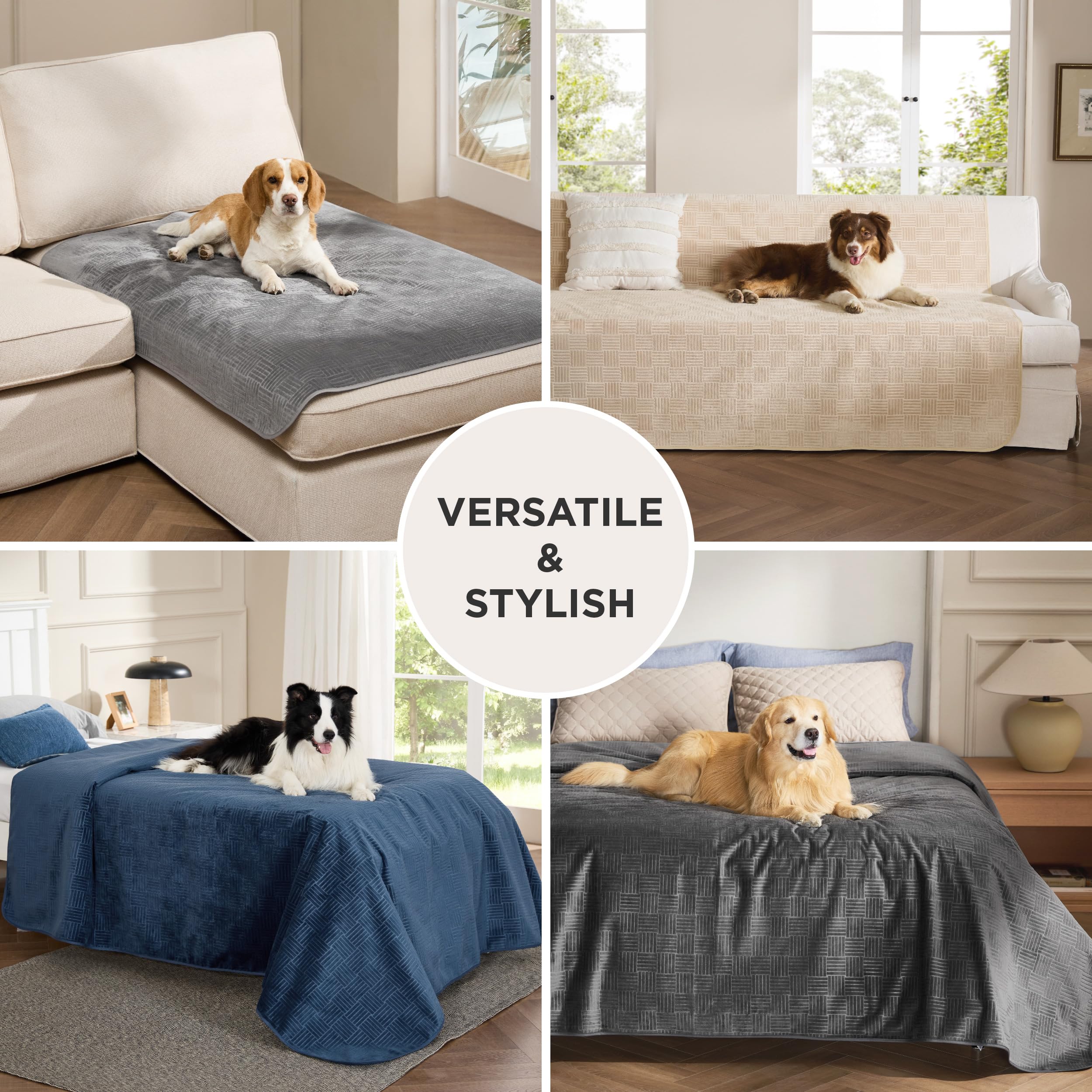 Bedsure quick-dry fabric on couch cover dries fast after washing.