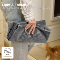 Bedsure lightweight couch cover folded for travel storage.