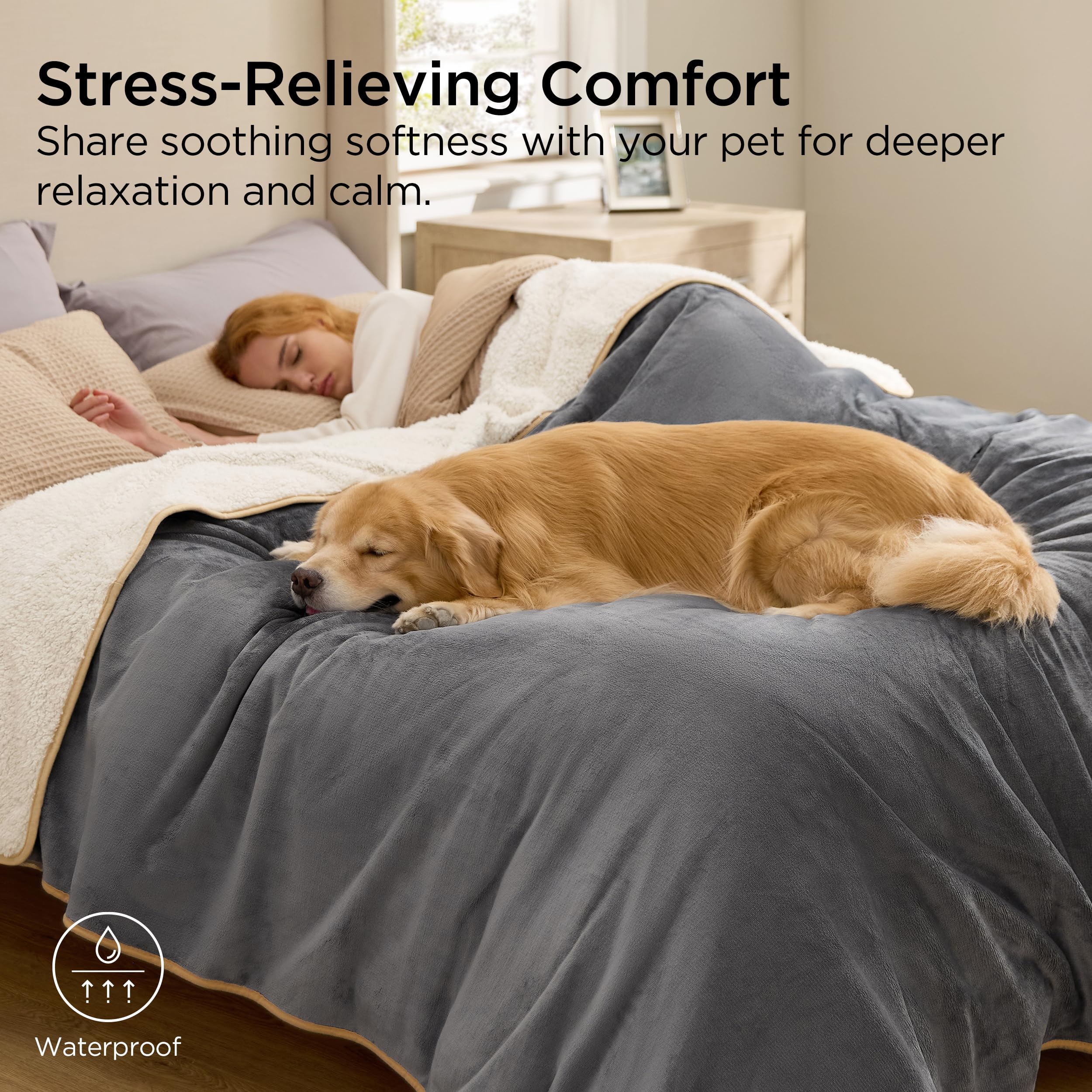 Bedsure soft plush reverse side for cozy naps on the couch.