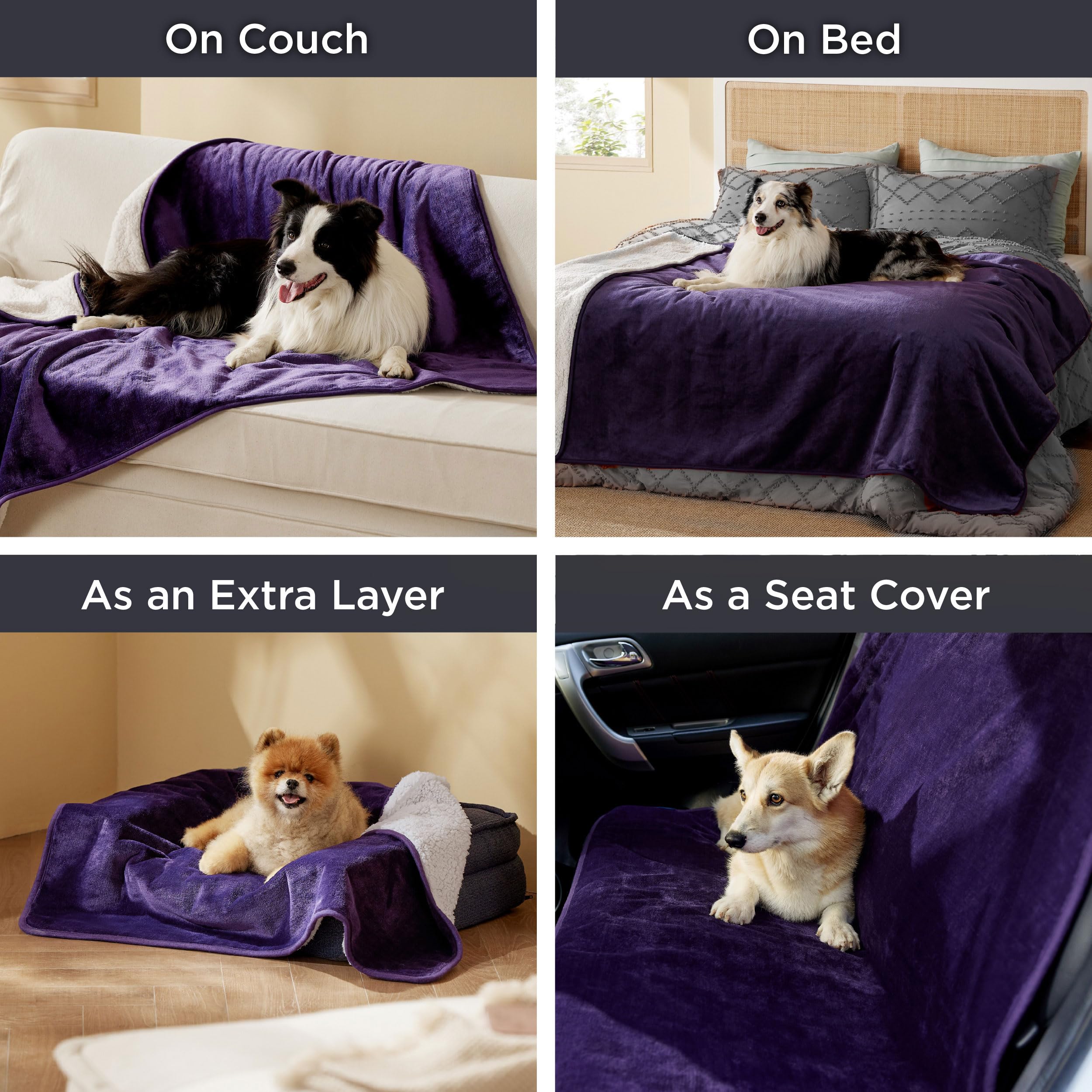 Bedsure reversible blanket with sherpa and flannel stitching detail