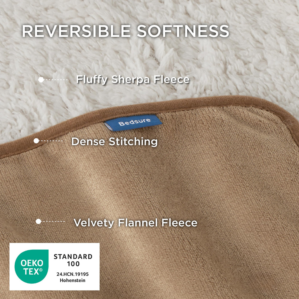 Bedsure flannel side view shows soft, breathable fabric for daily use.