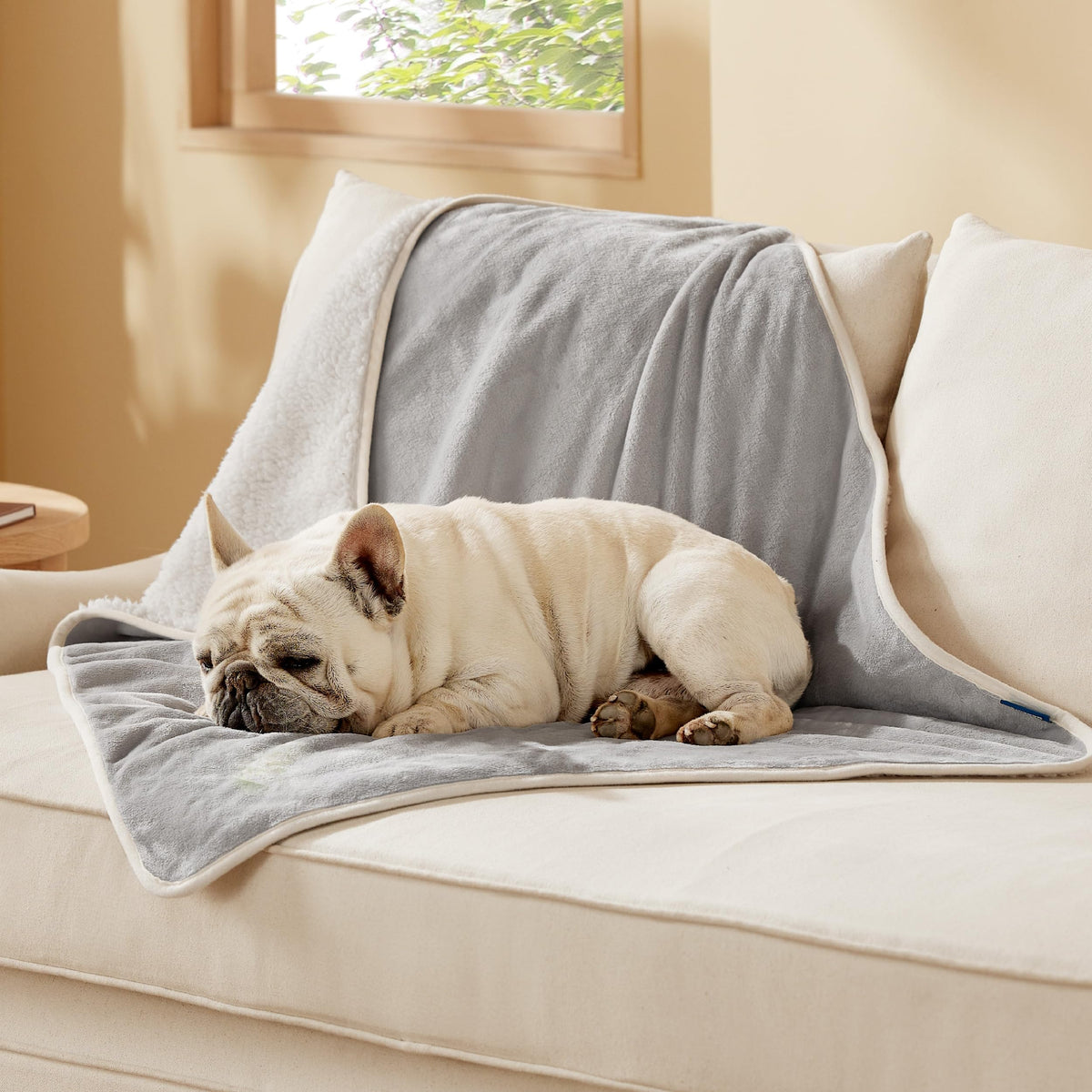 Bedsure waterproof dog blanket front sherpa texture adds cozy warmth for pets and family spaces