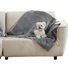 Bedsure waterproof dog blanket with Sherpa side for warm comfort and protection.