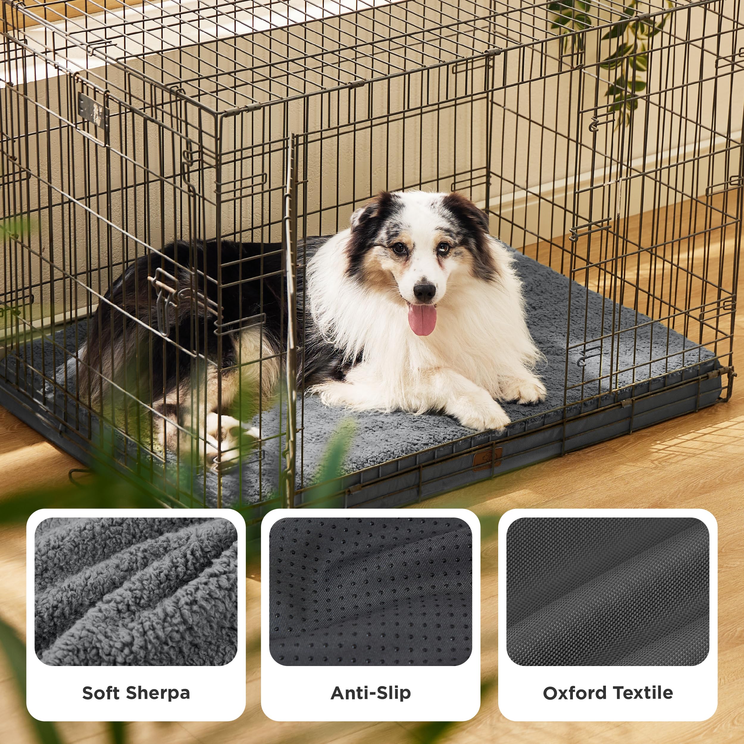 Bedsure XL dog bed anti-slip base keeps bed in place.