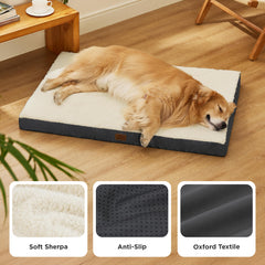 Bedsure XL dog bed sherpa fabric provides luxuriously soft, cozy touch