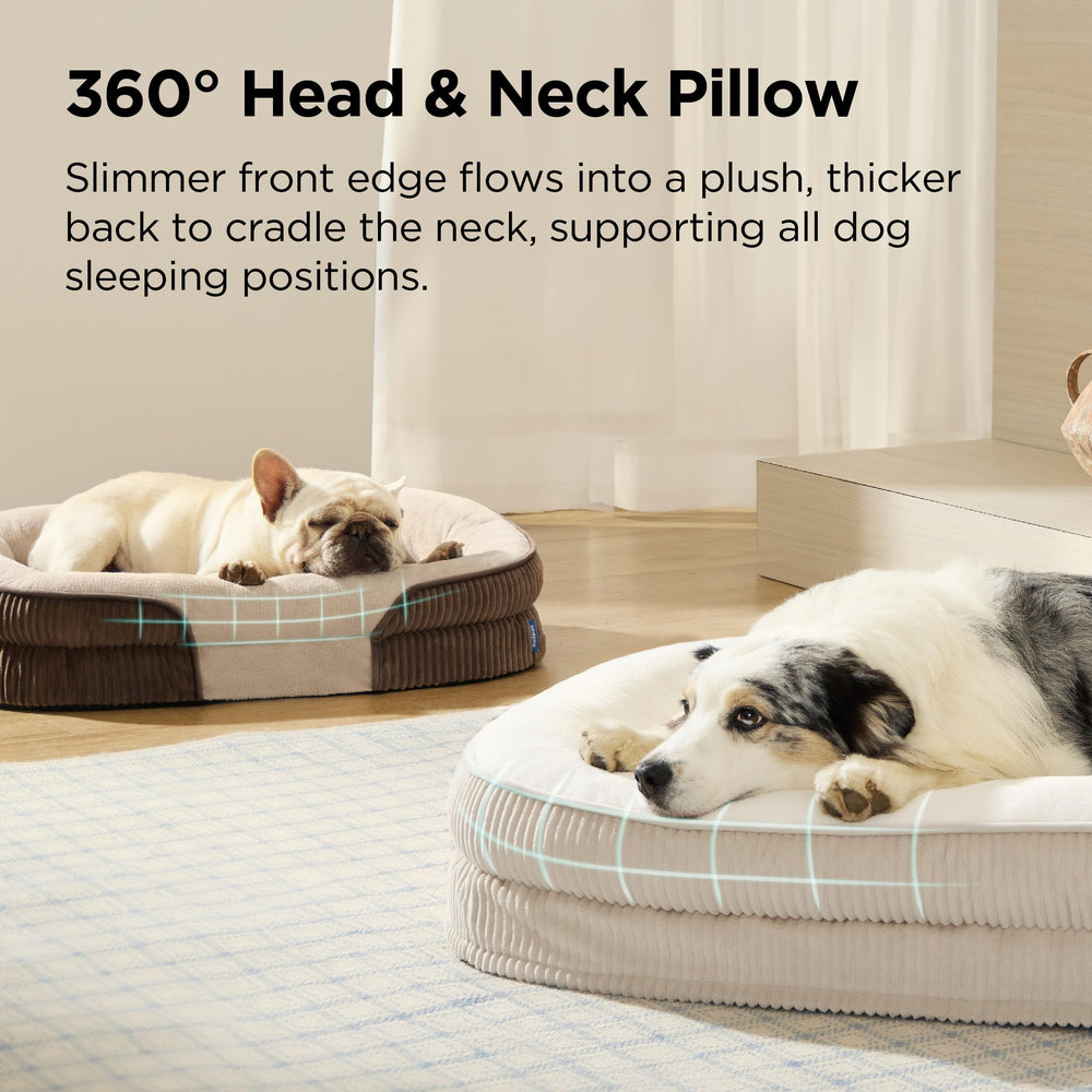 Bedsure oval bed bolster for 360° neck and head comfort