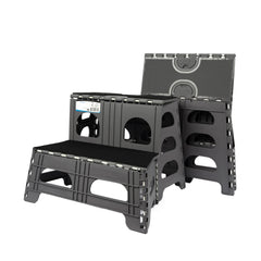 Bee Neat 2-step folding dog stairs for indoor and outdoor use with versatile access.