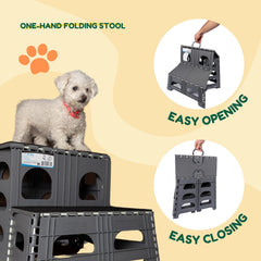 Bee Neat lightweight dog stairs weigh 5.75 lbs for portable use.