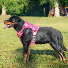Beebiepet harness pink camo side profile shows reinforced stitching for durability