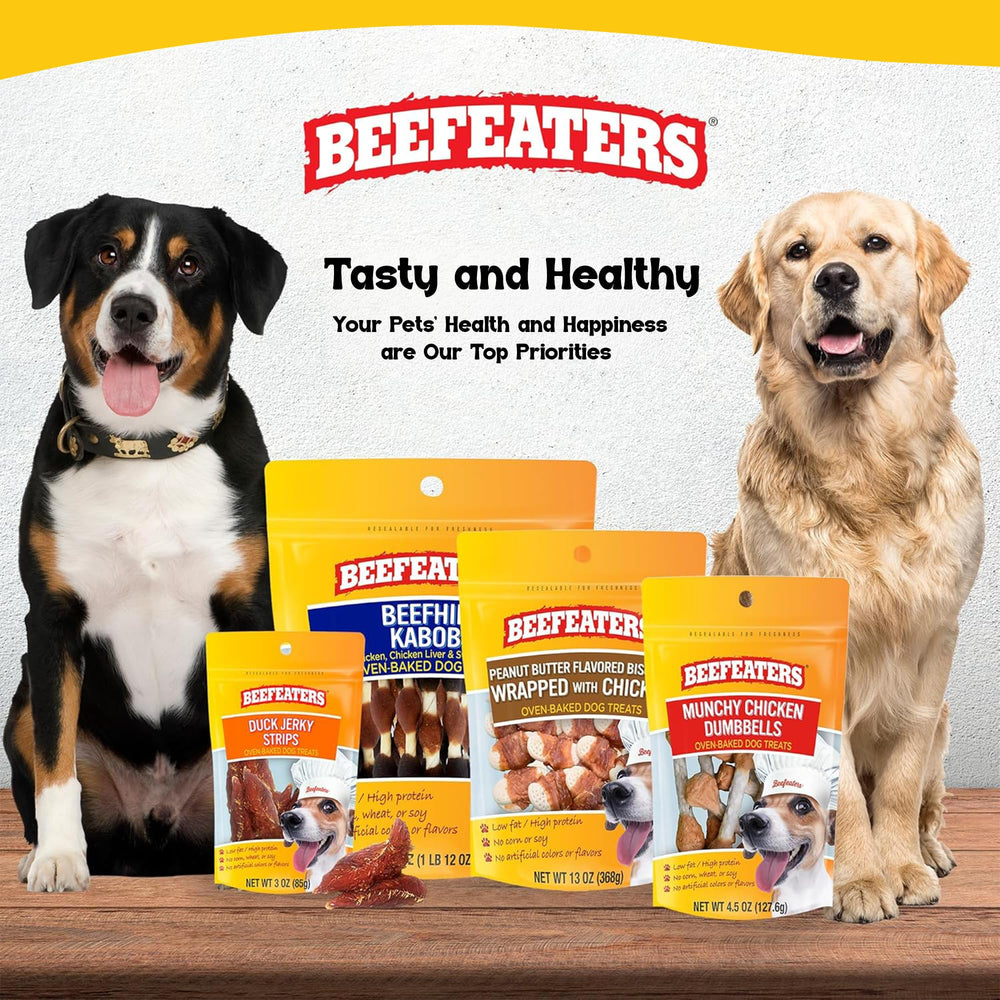 Beefeaters-durable-snack-chew-behavior image hints at a satisfying daily treat.