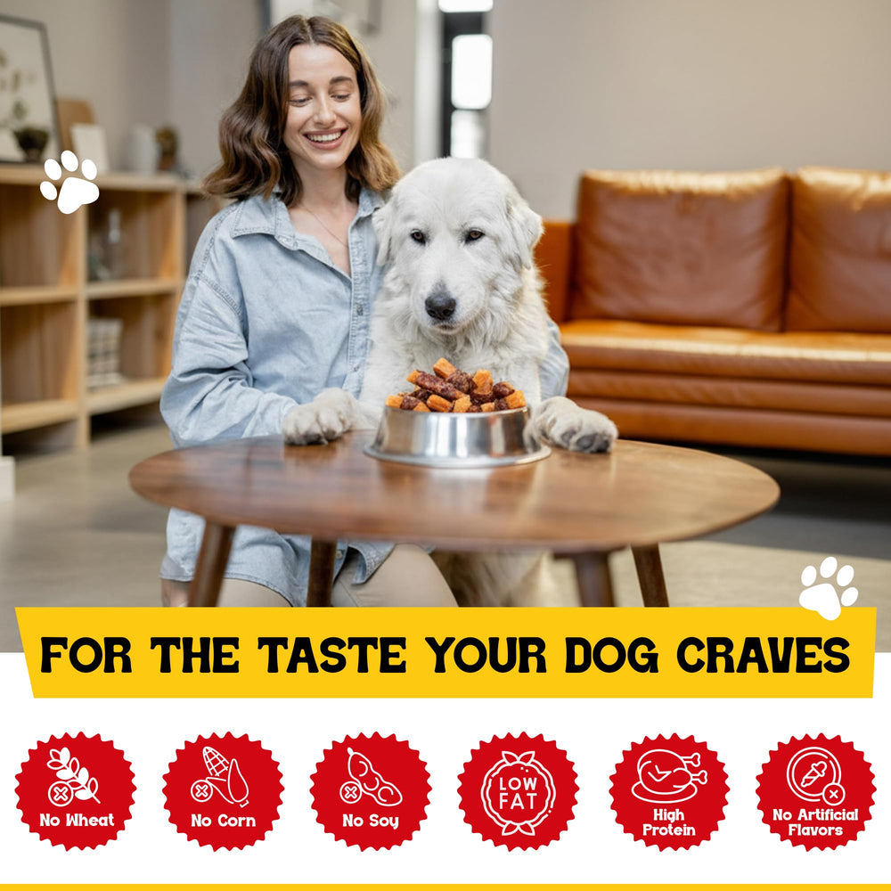 Beefeaters Sweet Potato Wrap with Chicken, rawhide-free jerky close-up, durable chew texture.