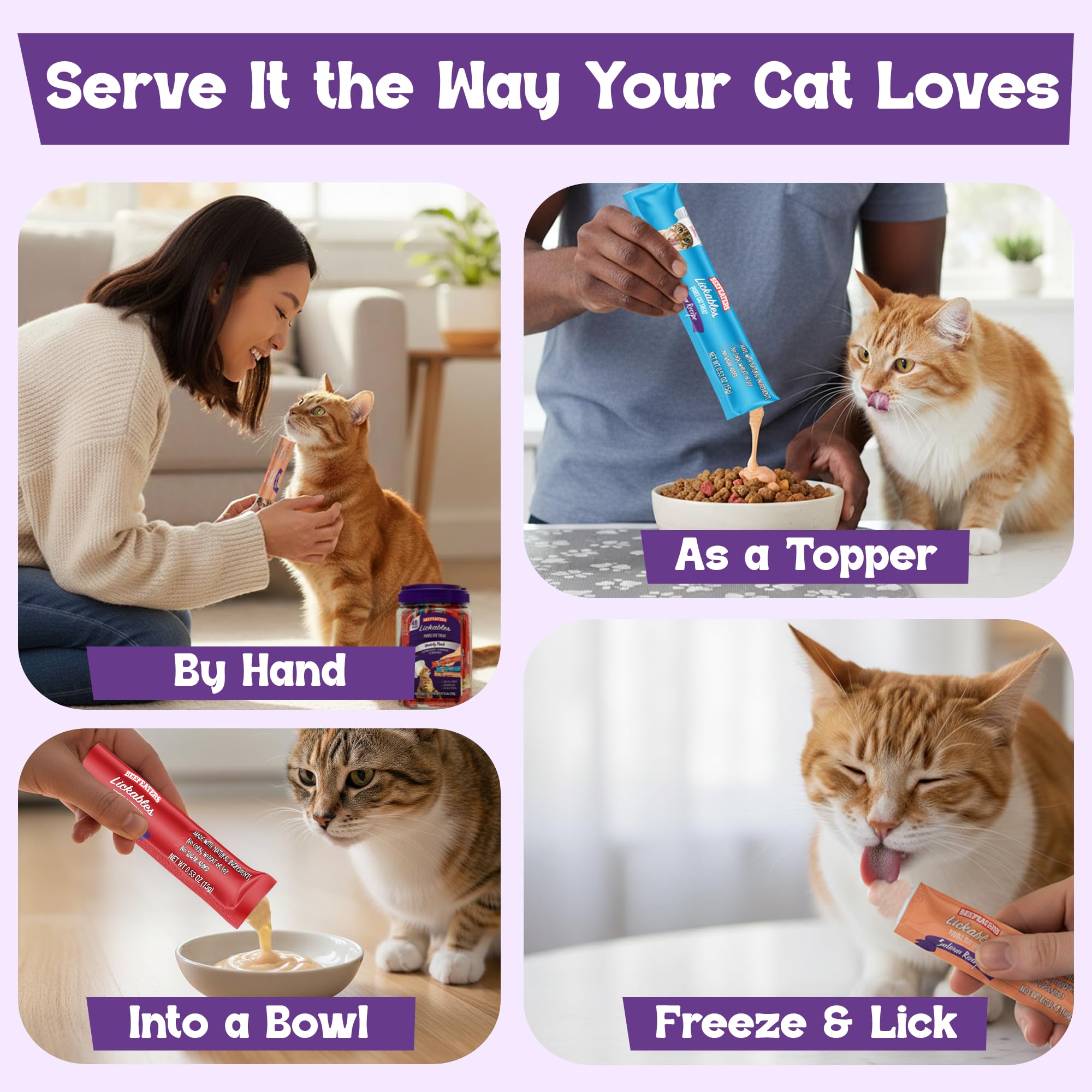 Beefeaters tube treats provide versatile feeding as toppers rewards or meals