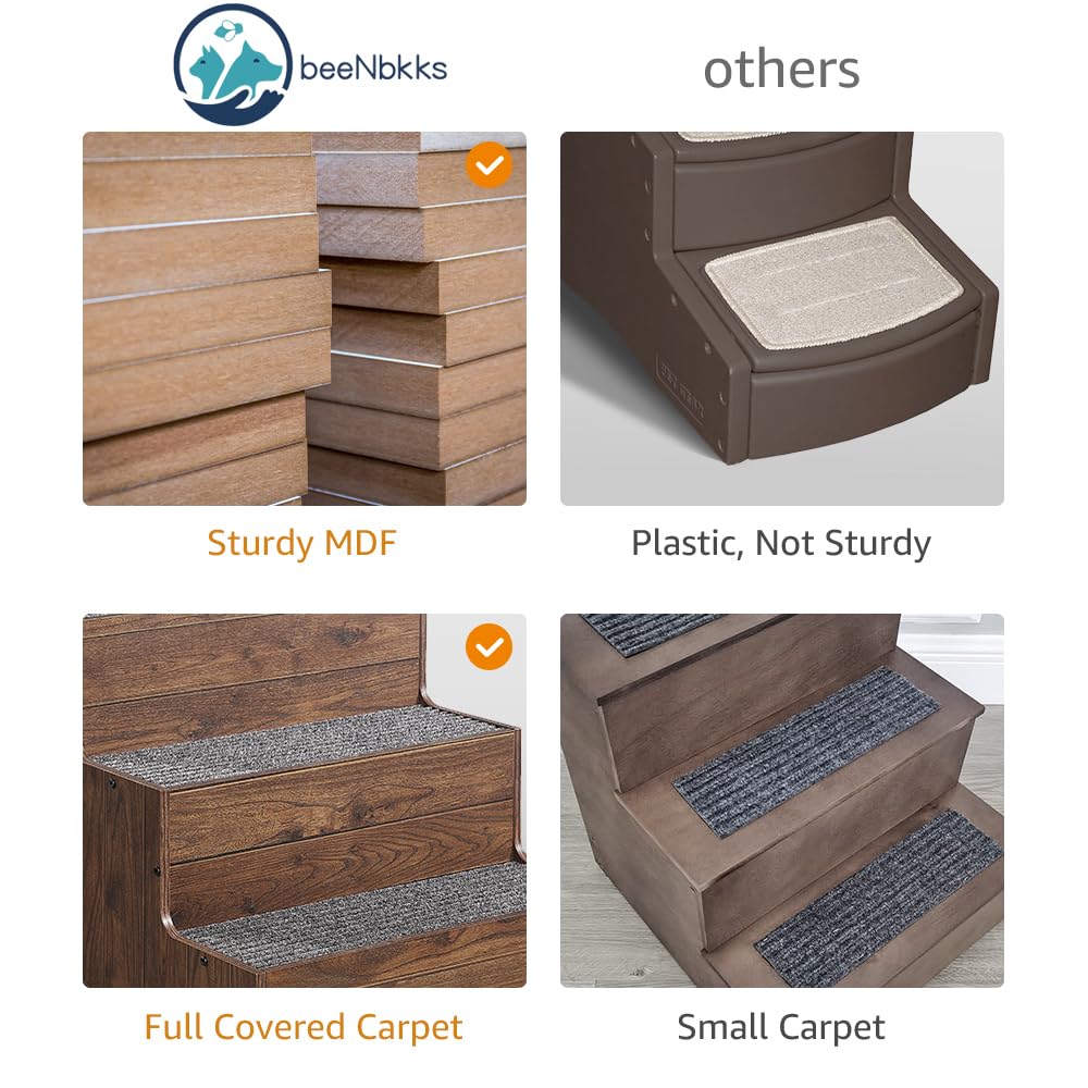 BeeNbkks dog stairs demonstrating easy access for an elderly pet.
