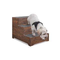 BeeNbkks dog stairs with extra wide steps for stable access to a couch.