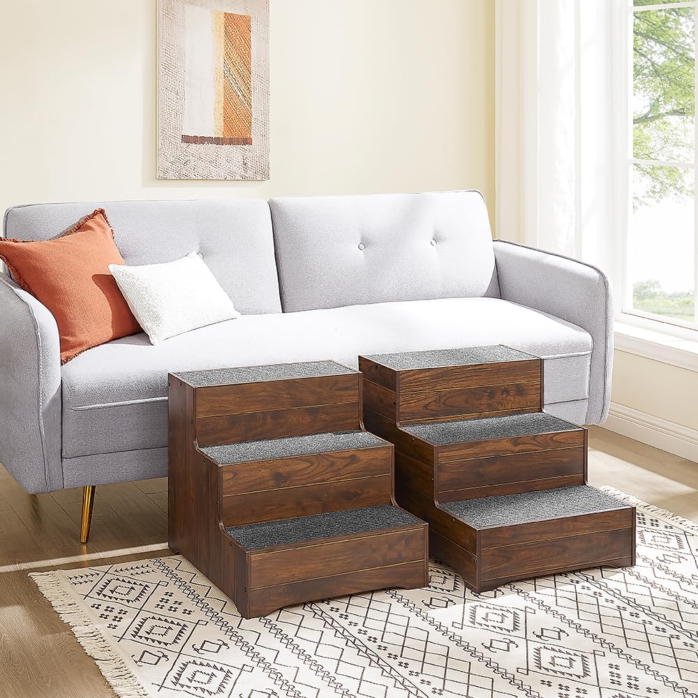 BeeNbkks dog stairs featured in a furniture-style design that blends with decor.