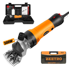 Beetro 500W sheep shear blade close-up highlighting sharp edges for efficient clipping.