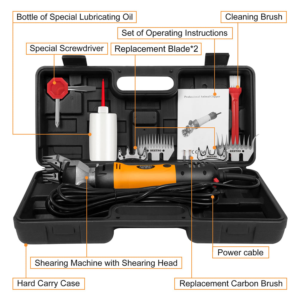 BEETRO 500W sheep shear blades close-up show sharp durability
