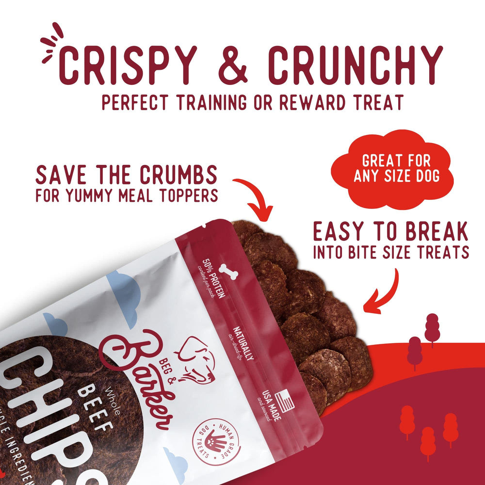 Beef Chips used as a training reward for dogs during training sessions.