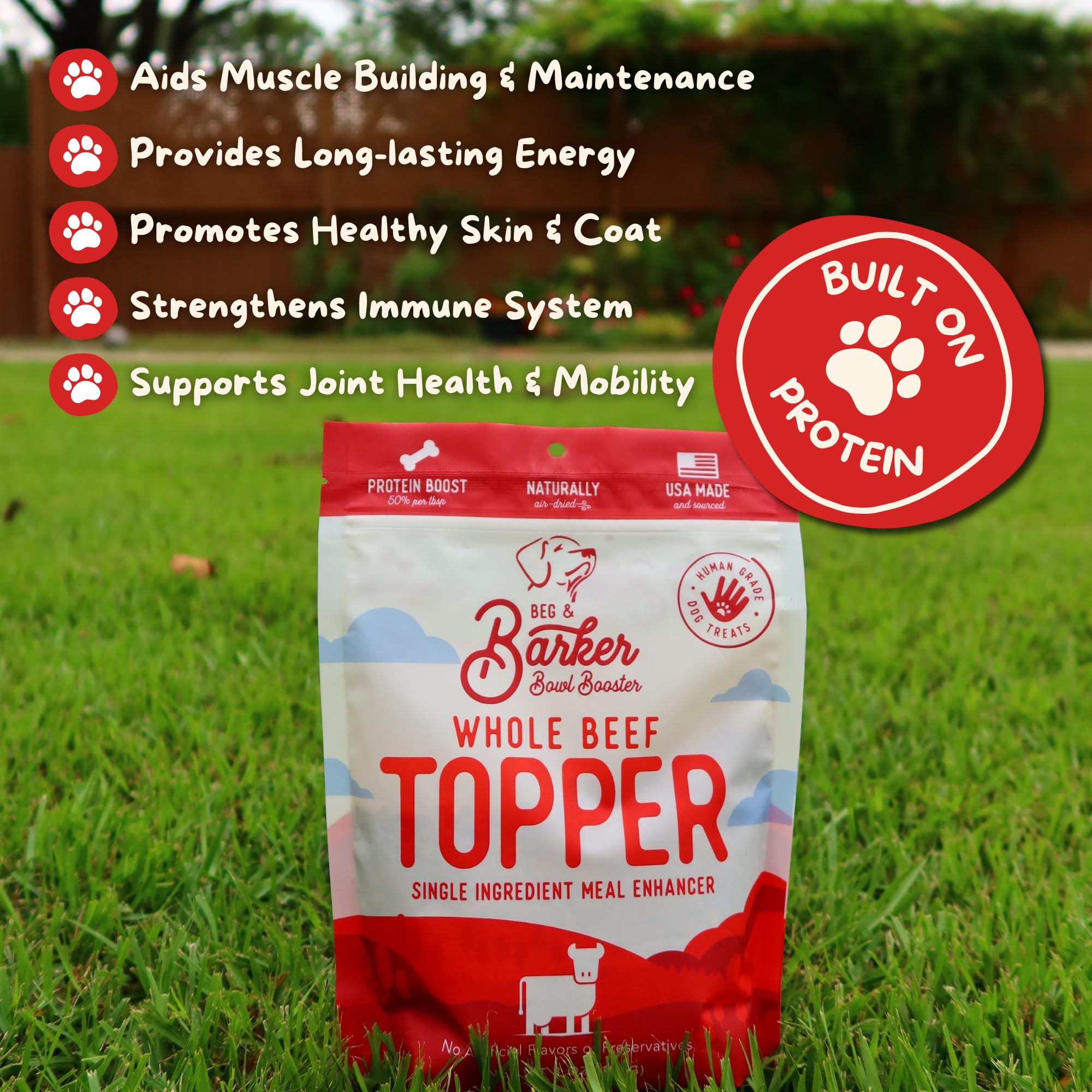 Beg & Barker Beef Topper air-dried texture close-up