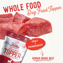 Beg & Barker Beef Topper packaging highlights USA-made ingredients