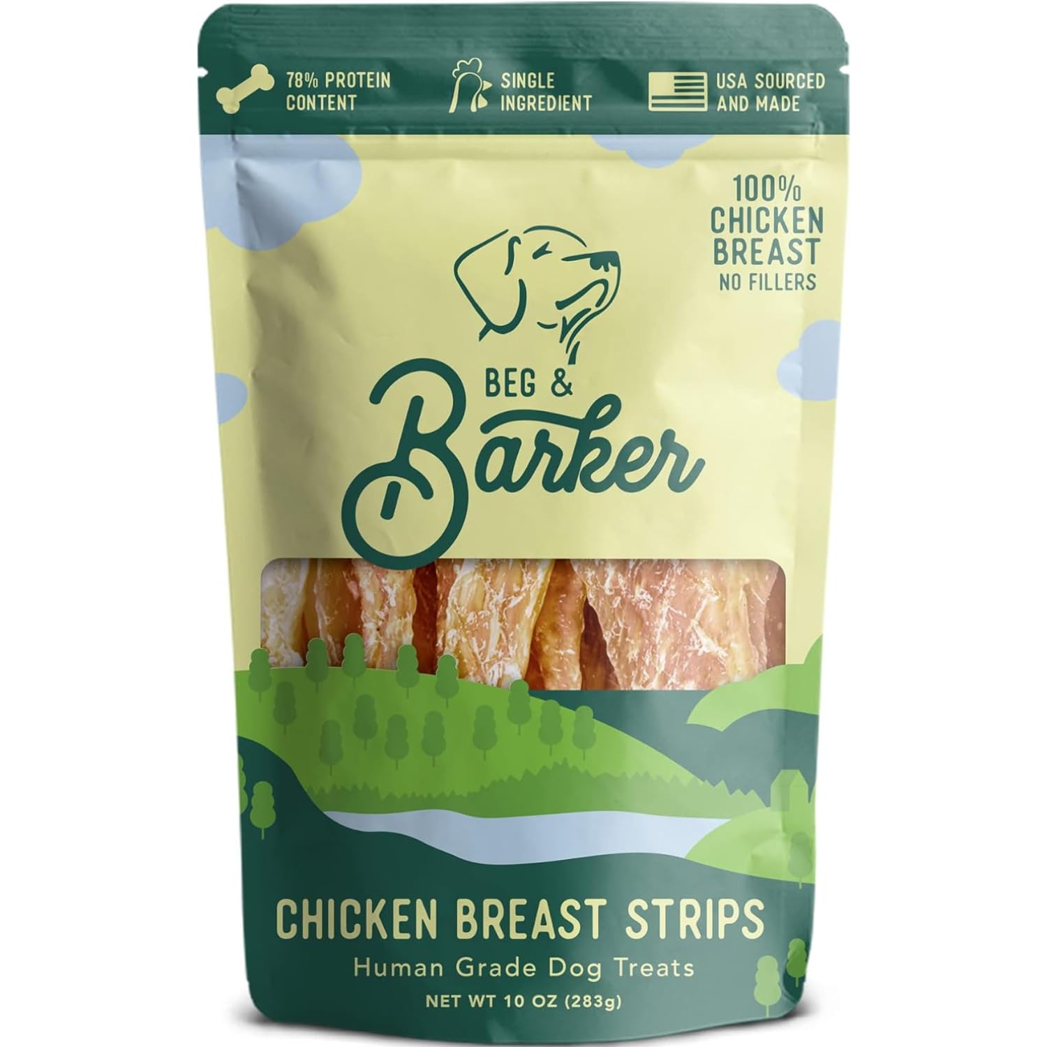 Beg & Barker Chicken Jerky training pack rewards dogs during sessions.