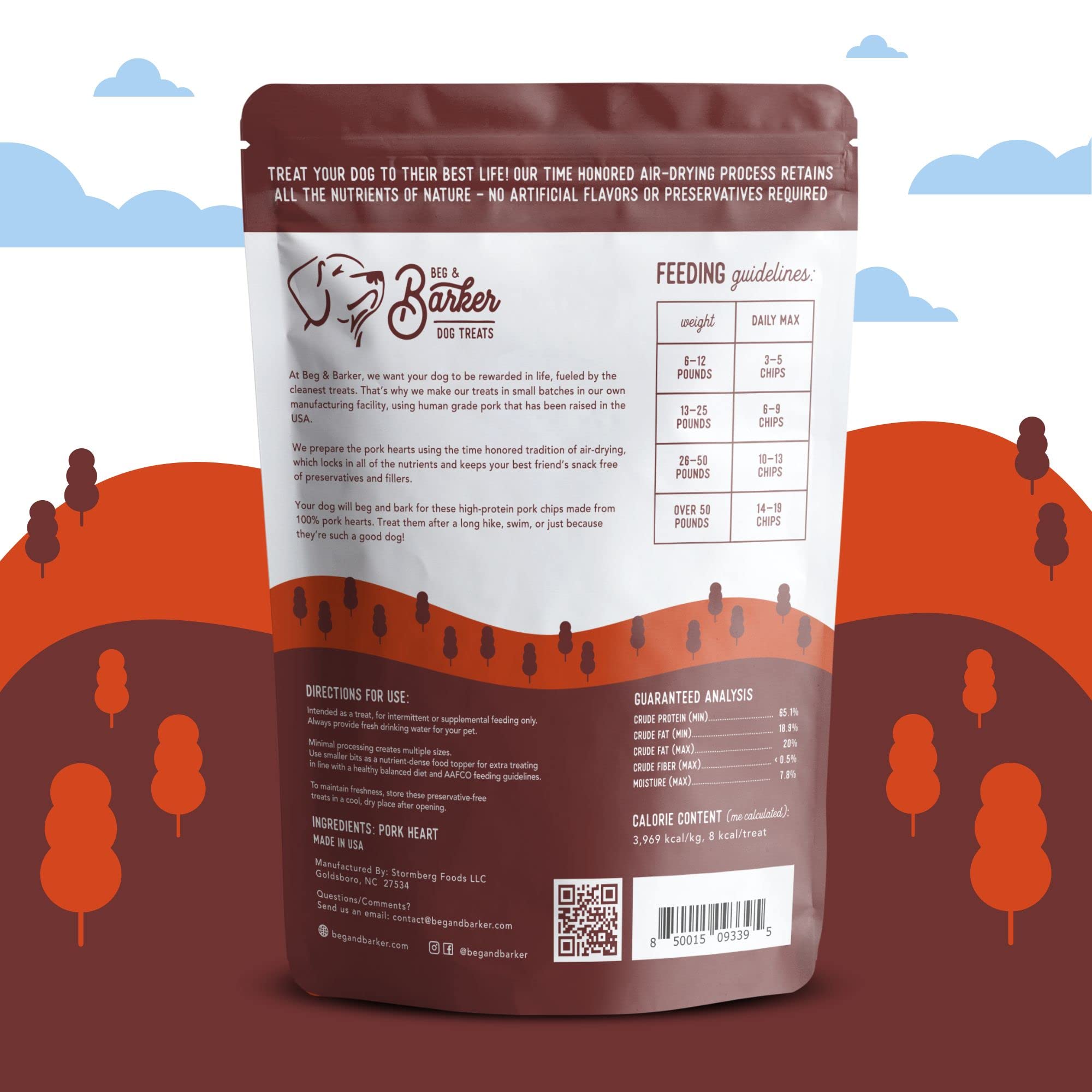 Beg & Barker USA-made label emphasizing air-dried nutrients and quality