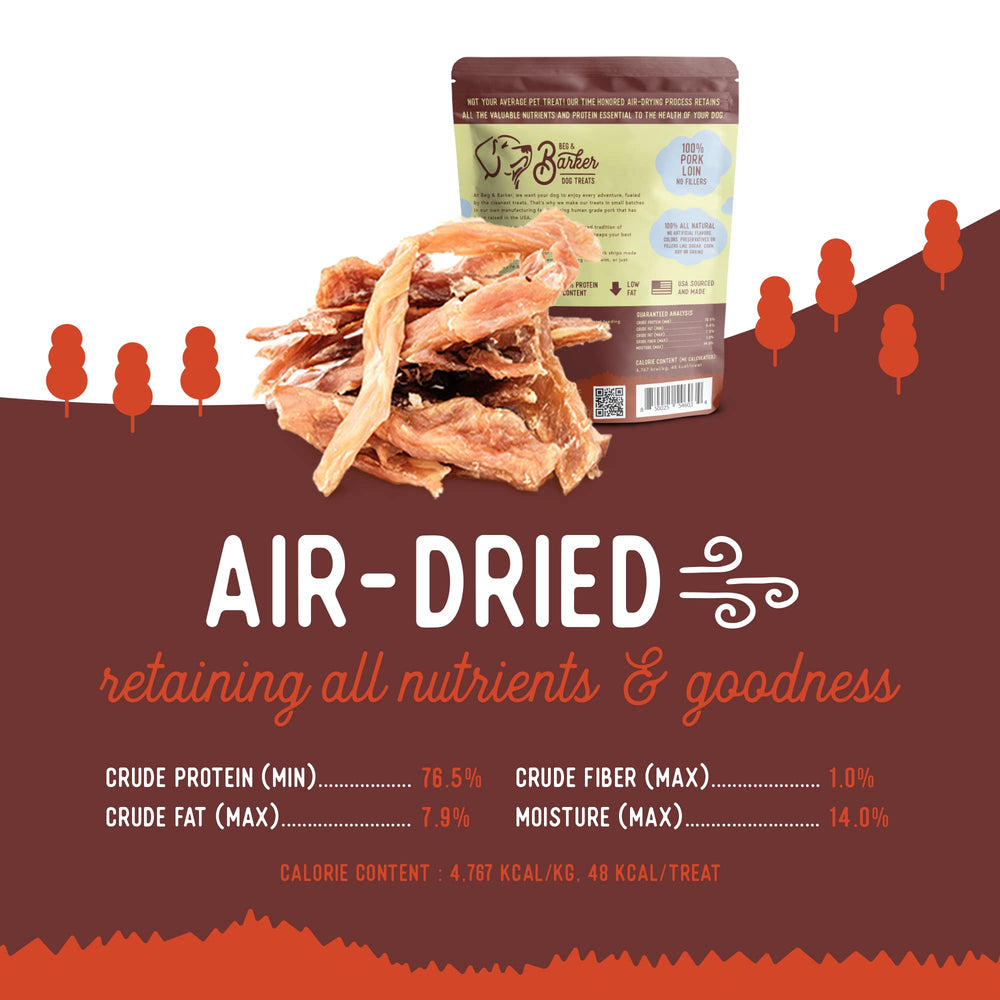Beg & Barker pork jerky single-ingredient strip—natural nutrition