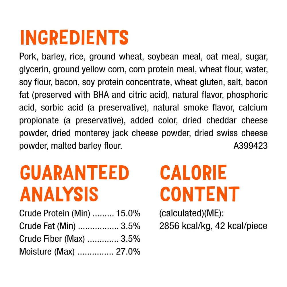 Ingredient panel on Beggin’ Flavor Stix box highlighting real meat.