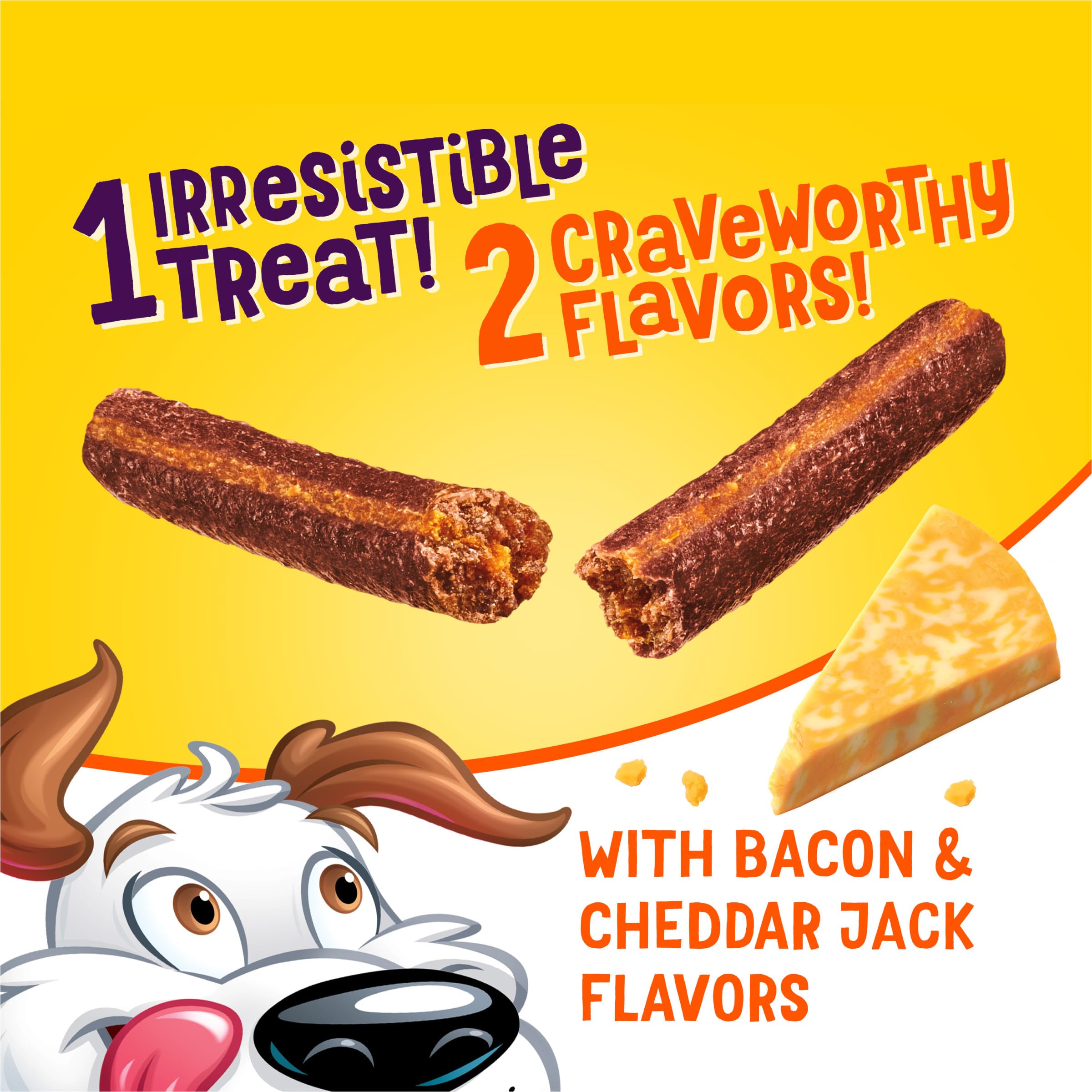 Sliced bite-sized pieces shown next to a dog for portion options.