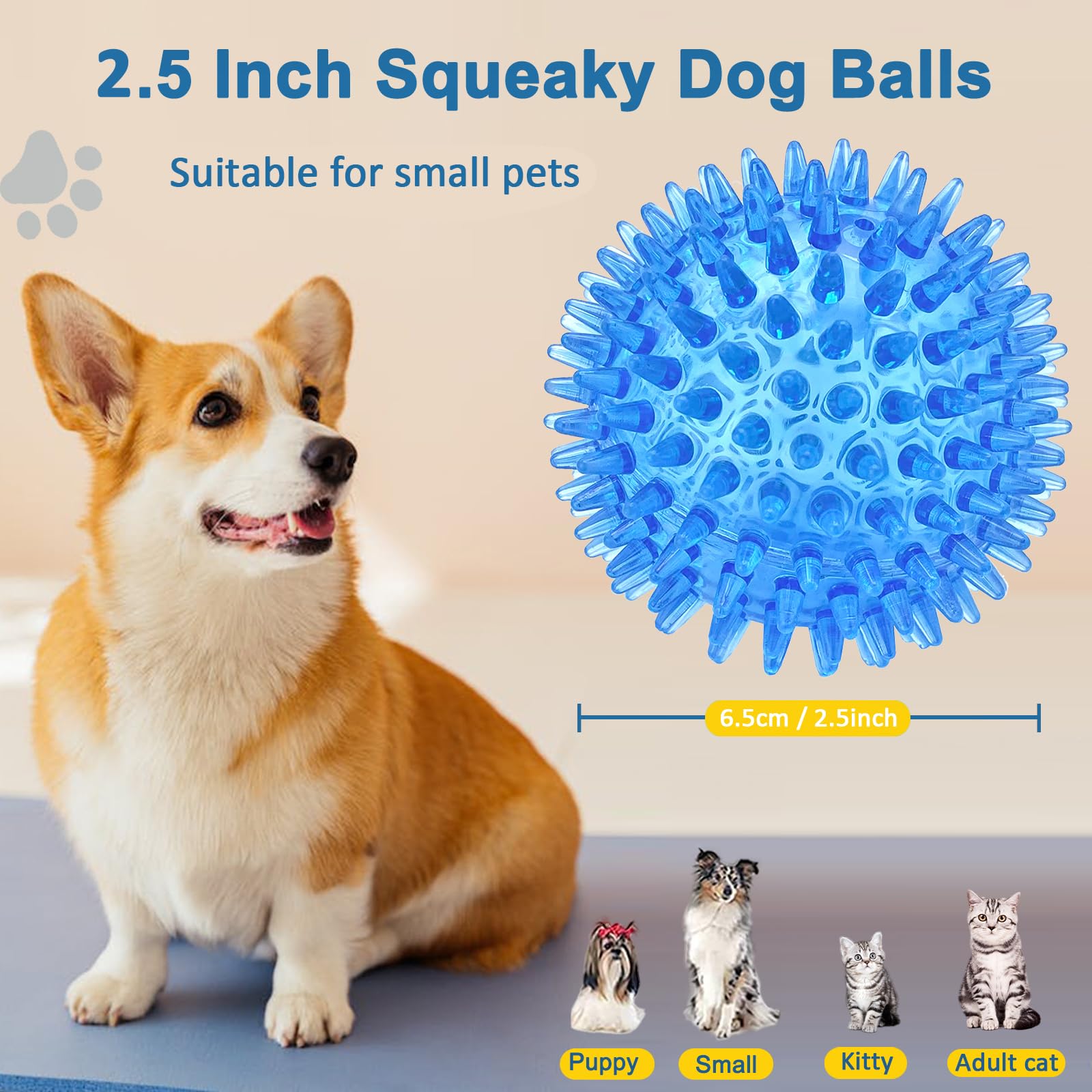 Beieverluck green 2.5-inch spiky dog ball for outdoor playtime