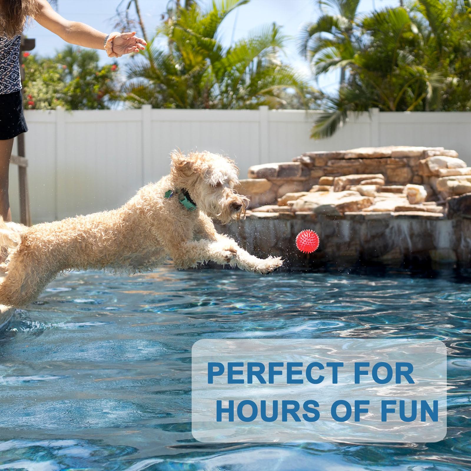 Beieverluck red 2.5-inch spiky dog ball with squeak