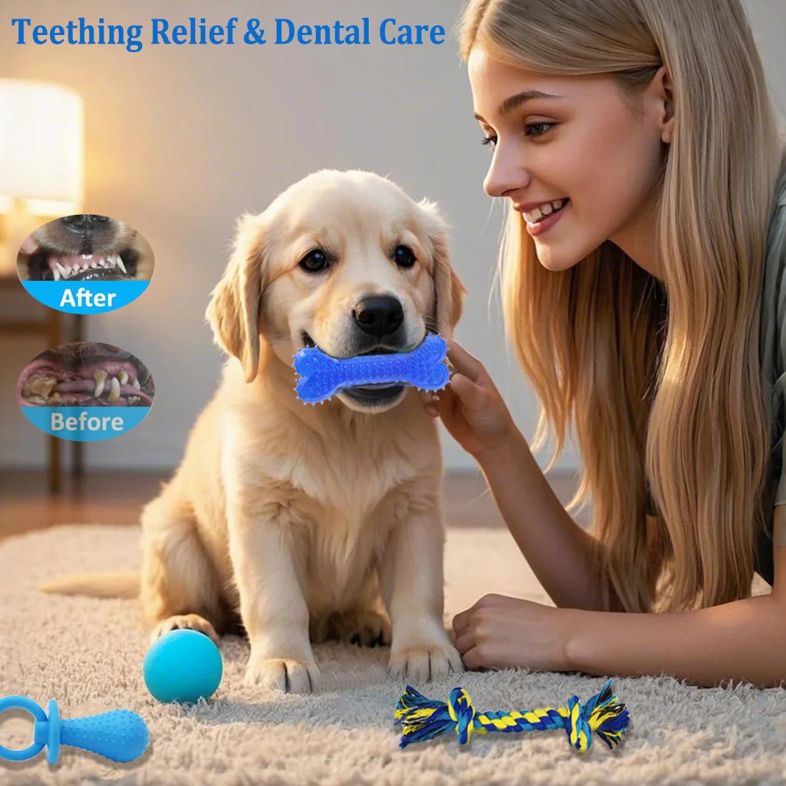 Beiker rope toy set for tug-of-war, durable and engaging for small dogs.