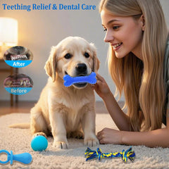 Beiker rope toy set for tug-of-war, durable and engaging for small dogs.