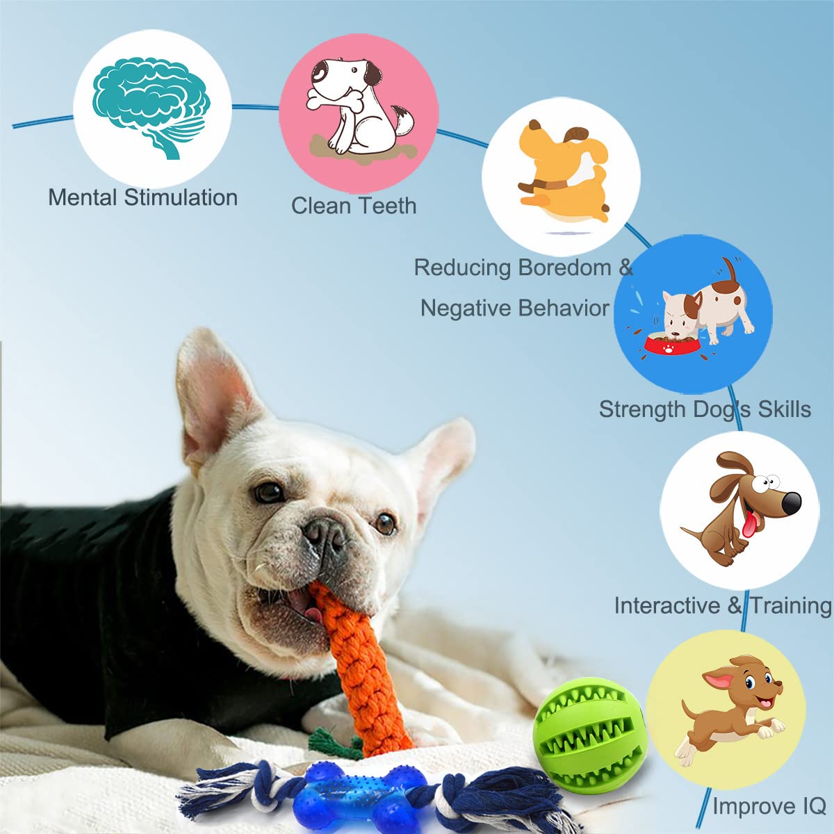 Beiker rubber rope toy helps playful puppies chew safely indoors.
